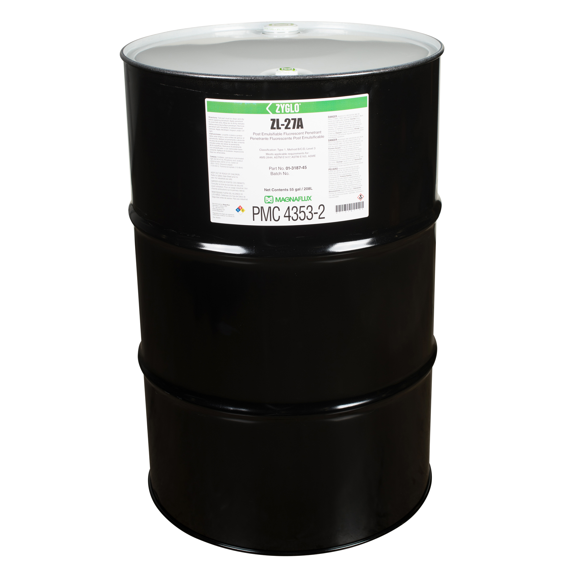 Sale - Magnaflux ZL-27A Level 3 Post Emulsifiable Fluorescent Penetrant 55 GAL